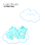 Care Bears Clipart Bundle Watercolor PNG Retro Classics (Digital Download) - Image 3