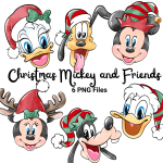Christmas Mickey and Friends PNG Bundle Holiday Disney Clipart (Digital Download) - Image 1