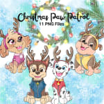 Christmas Paw Patrol PNG Clipart Bundle Handmade Holiday Graphics PNG (Digital Download) - Image 3