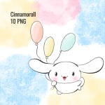 Cinnamoroll Watercolor Clipart Bundle Sanrio Kawaii Puppy PNG Kit (Digital Download) - Image 5