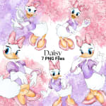 Daisy Duck Watercolor Clipart Disney PNG Bundle (Digital Download) - Image 1