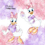 Daisy Duck Watercolor Clipart Disney PNG Bundle (Digital Download) - Image 2