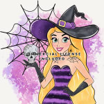 Disney Princess Rapunzel Halloween Skull Clipart PNG (Digital Download) - Image 3