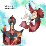 Disney Villains Clipart Bundle Watercolor Evil PNG Jafar Hades Gaston Captain Hook (Digital Download) - Image 2