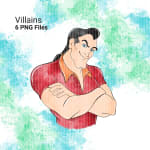 Disney Villains Clipart Bundle Watercolor Evil PNG Jafar Hades Gaston Captain Hook (Digital Download) - Image 4