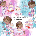 Doc McStuffins Clipart Bundle Disney Watercolor PNG (Digital Download) - Image 1