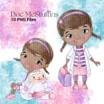 Doc McStuffins Clipart Bundle Disney Watercolor PNG (Digital Download) - Image 3