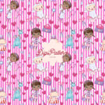 Doc McStuffins Seamless Pattern Disney Pink Stripes Watercolor Paper (Digital Download) - Image 1
