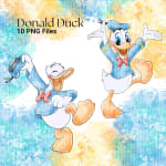 Donald Duck Watercolor Clipart Disney Mickey’s Friend PNG Bundle (Digital Download) - Image 2