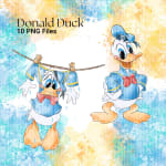 Donald Duck Watercolor Clipart Disney Mickey’s Friend PNG Bundle (Digital Download) - Image 3