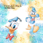 Donald Duck Watercolor Clipart Disney Mickey’s Friend PNG Bundle (Digital Download) - Image 4