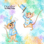 Dumbo Clipart Bundle Disney Elephant Watercolor PNG Bundle (Digital Download) - Image 4