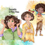 Encanto PNG Clipart Bruno and Kids Disney Watercolor Bundle (Digital Download) - Image 1
