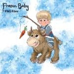 Frozen Baby Clipart Winter Watercolor Disney Sisters PNG Bundle (Digital Download) - Image 4