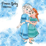 Frozen Baby Clipart Winter Watercolor Disney Sisters PNG Bundle (Digital Download) - Image 5