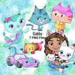Gabby's Dollhouse Clipart Bundle Cartoon Cats Dreamworks PNG (Digital Download) - Image 1