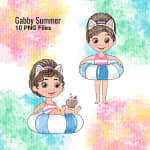 Gabby Summer Clipart Cat Mermaid Pool Float Kids Dreamworks PNG (Digital Download) - Image 2