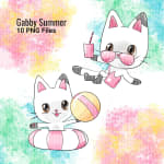 Gabby Summer Clipart Cat Mermaid Pool Float Kids Dreamworks PNG (Digital Download) - Image 3