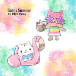 Gabby Summer Clipart Cat Mermaid Pool Float Kids Dreamworks PNG (Digital Download) - Image 4