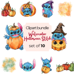 Halloween Stitch Clipart Digital Download Disney Spooky PNG (Digital Download) - Image 1