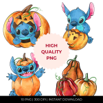 Halloween Stitch Clipart Digital Download Disney Spooky PNG (Digital Download) - Image 2