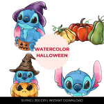 Halloween Stitch Clipart Digital Download Disney Spooky PNG (Digital Download) - Image 3