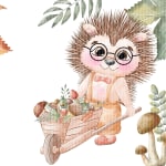 Hedgehog Woodland Watercolor Clipart Bundle Autumn Forest Animal PNG (Digital Download) - Image 3