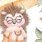 Hedgehog Woodland Watercolor Clipart Bundle Autumn Forest Animal PNG (Digital Download) - Image 4