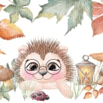 Hedgehog Woodland Watercolor Clipart Bundle Autumn Forest Animal PNG (Digital Download) - Image 5
