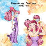 Hercules and Morgana Clipart Bundle Watercolor Disney PNG (Digital Download) - Image 3