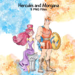 Hercules and Morgana Clipart Bundle Watercolor Disney PNG (Digital Download) - Image 5