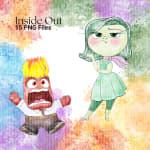 Inside Out Watercolor Clipart Bundle Emotions Pixar Characters (Digital Download) - Image 5