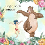 Jungle Book Watercolor Clipart Bundle Mowgli and Baloo Disney PNG (Digital Download) - Image 2