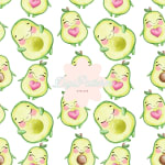 Kawaii Avocado Seamless Pattern Watercolor Fruit Digital Paper (Digital Download) - Image 1