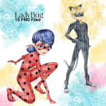 LadyBug Watercolor Clipart Superhero PNG (Digital Download) - Image 3