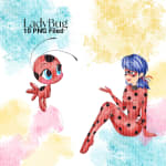 LadyBug Watercolor Clipart Superhero PNG (Digital Download) - Image 4