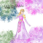 Link and Zelda Watercolor Clipart Fantasy Couple PNG Bundle (Digital Download) - Image 5