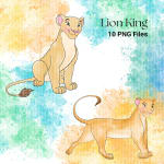 Lion King Disney Watercolor Clipart Bundle Jungle Animals PNG (Digital Download) - Image 3