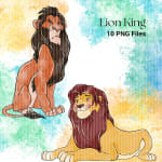 Lion King Disney Watercolor Clipart Bundle Jungle Animals PNG (Digital Download) - Image 4