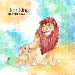 Lion King Watercolor Clipart Bundle Disney Jungle Animals PNG (Digital Download) - Image 2