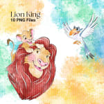 Lion King Watercolor Clipart Bundle Disney Jungle Animals PNG (Digital Download) - Image 3