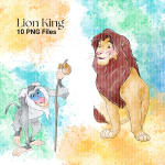 Lion King Watercolor Clipart Bundle Disney Jungle Animals PNG (Digital Download) - Image 4
