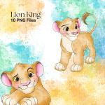 Lion King Watercolor Clipart Bundle Disney Jungle Animals PNG (Digital Download) - Image 5