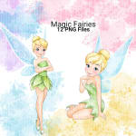 Magic Fairies Watercolor Clipart Bundle Disney PNG (Digital Download) - Image 4