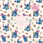 Magical Flower Lilo and Stitch Baby Seamless Pattern (Digital Download) - Image 1