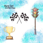 Mario Kart Watercolor Clipart Bundle Gamer Videogames Nintendo (Digital Download) - Image 5