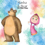 Masha and the Bear Watercolor Clipart PNG Bundle Netflix Show (Digital Download) - Image 2