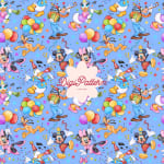 Mickey and Friends Birthday Party Seamless Pattern Blue Celebration Paper (Digital Download) - Image 1
