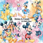 Mickey and Friends Clipart Watercolor Disney PNG Bundle (Digital Bundle) - Image 1