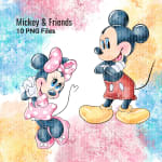 Mickey and Friends Clipart Watercolor Disney PNG Bundle (Digital Bundle) - Image 2